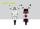 10 Inch Two Wheeled Pedal Assisted Scooter 60V 1000W Vespa Style Throttle supplier